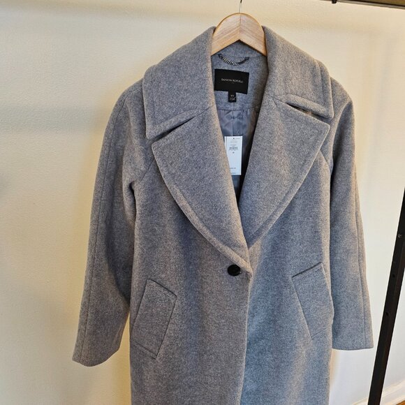 FAUX ALPACA COAT (NWT) XS Banana Republic - Picture 10 of 11